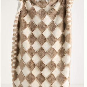 Chella Checkered Faux Fur Throw Blanket