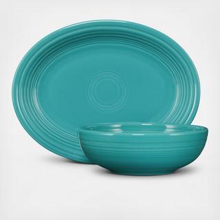 2-Piece Serve Set Oval Platter & Bistro Bowl
