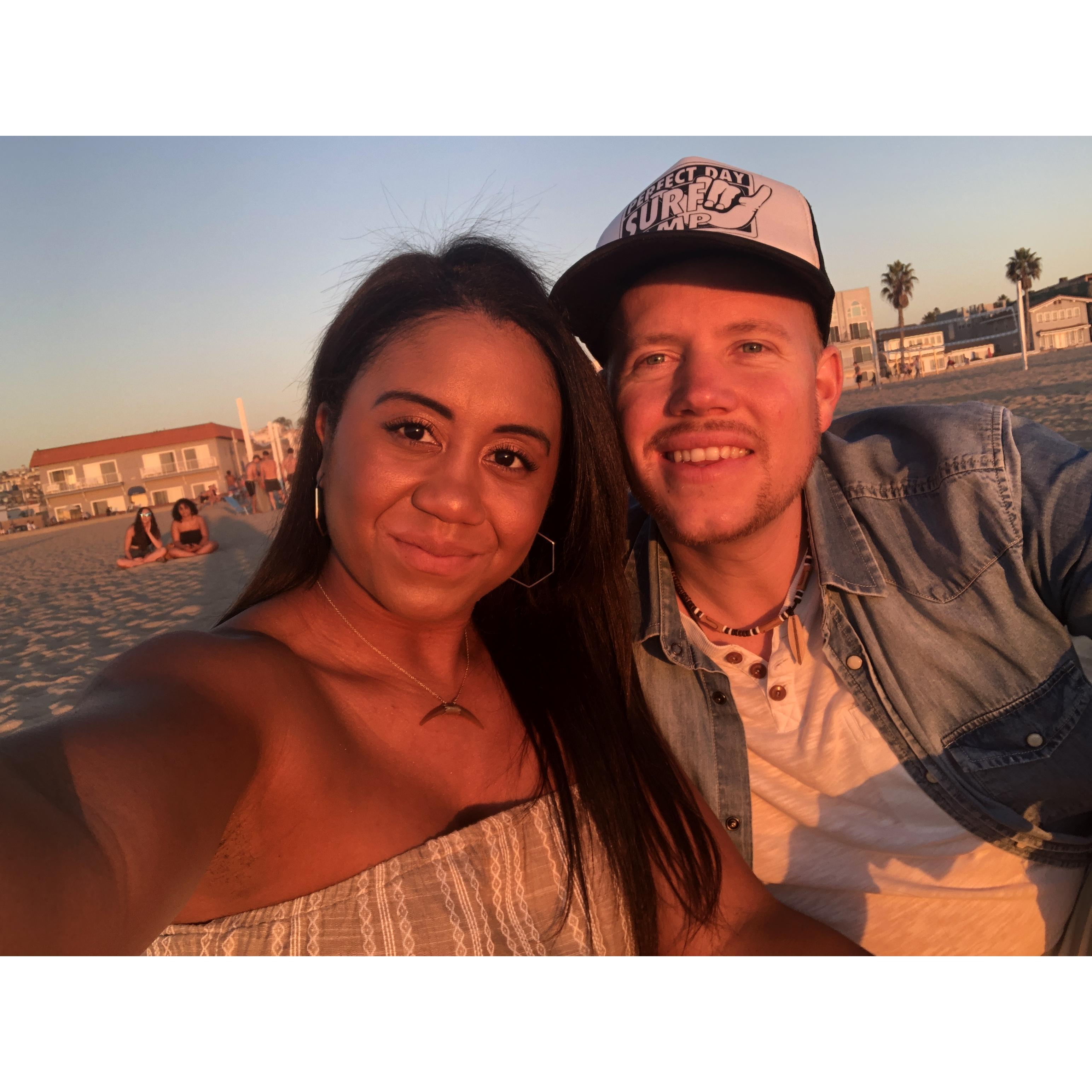 Taking in the beach sunset on a relaxing Saturday in Hermosa Beach, 2019