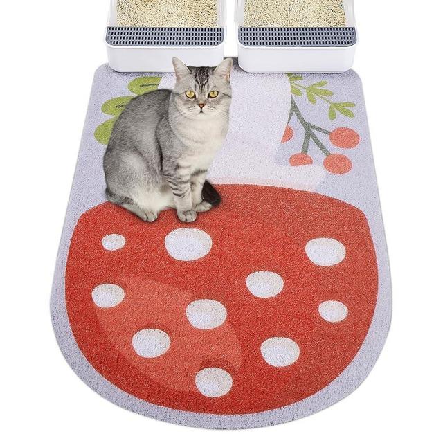 Bienbee Cat Litter Mat, Cat Litter Mat Litter Trapping Mat Easy to Clean, Durbable Litter Box Mat, Unique Graphic Design Cat Mats for Litter