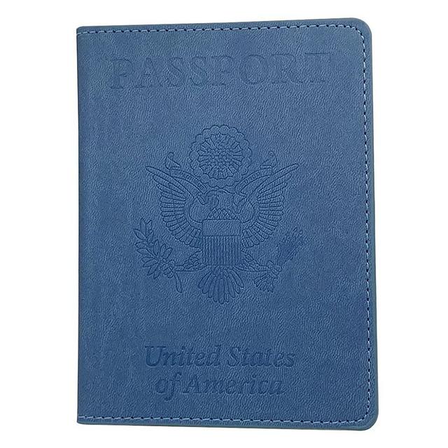 Pakala66 Passport and Vaccine Card Holder Combo, Passport Holder with Vaccine Card Slot, PU Leather Passport Cover Case for Women Men, (22-Blue)