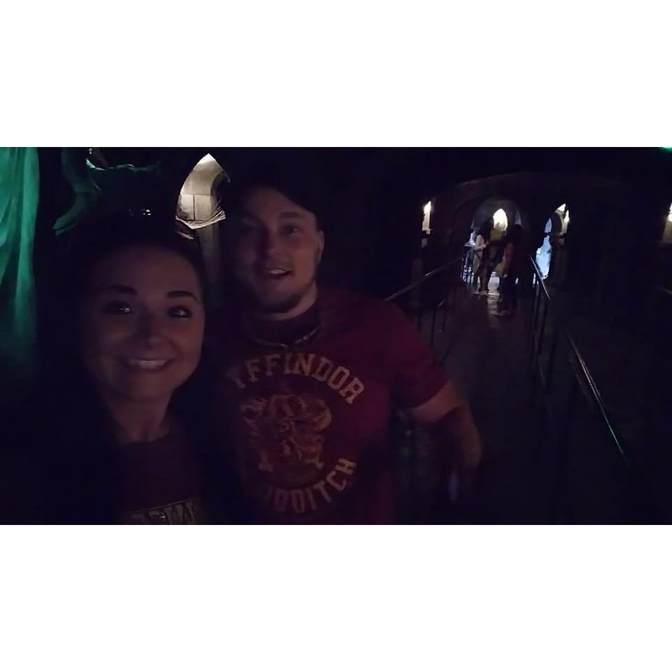 We loved going to universal Studios to see Hogwarts! This is inside Hogwarts before the ride