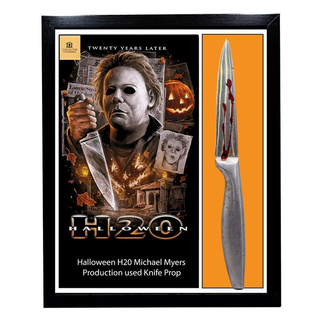 Halloween H20 Production Used Michael Myers Bloody Knife Prop #1 With COA Framed & Magnetized/Removable, Screen Used Movie Props Collectible