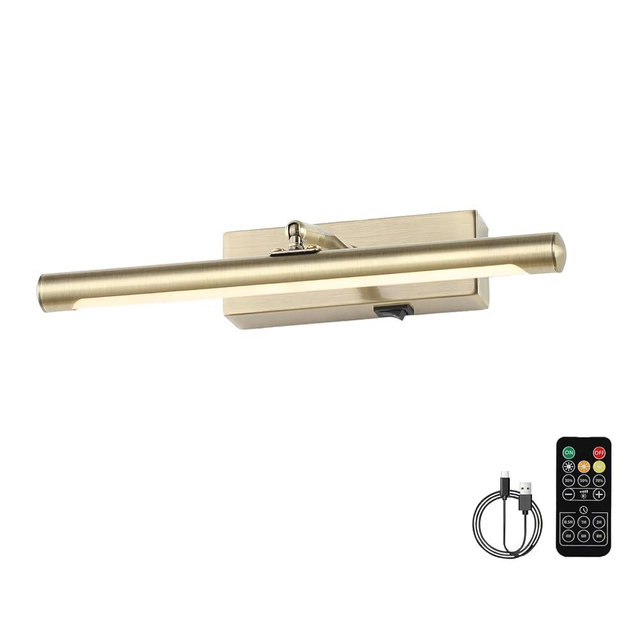Kiloeye Picture Light for Wall Battery Operated, 12" Rechargeable Art Light with Remote and Timer for Painting, 3 Color Temps, Wireless Wall Light for Display, Artwork, Portrait, Gallery, Bronze