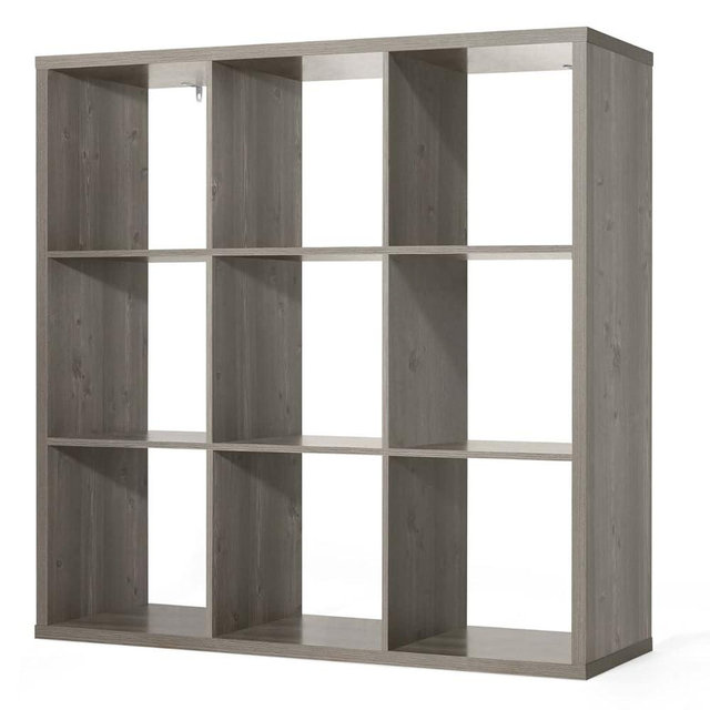 CAPHAUS Sturdy Room 13-Inch Cube Storage Organizer Shelf, with Extra Thick Exterior Edge, Open Storage Shelf Divider, Bookcase, 6-Cube / 8-Cube / 9-Cube, Colors Available in Rustic Grey Oak and White