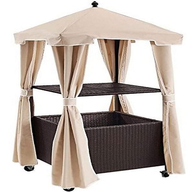 Crosley Furniture CO7304-BR Palm Harbor Outdoor Wicker Rolling Towel Valet with Sand Cover, Brown
