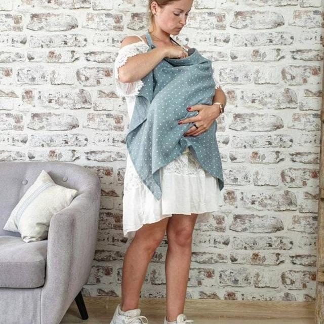 Linen breastfeeding cover - Navy