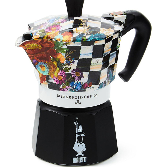 MacKenzie-Childs x Bialetti Courtly Flower Market 3 Cup Moka Pot