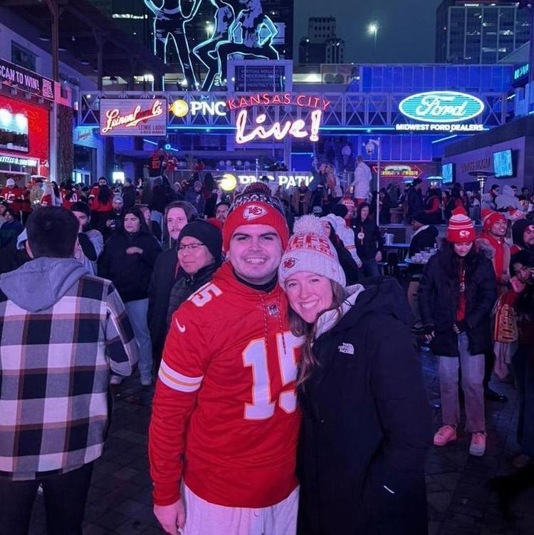 This was the first (of many) Chiefs games watched together!