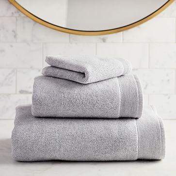 Organic Luxe Fibrosoft Towel, Set of 3, Gray Sky Melange