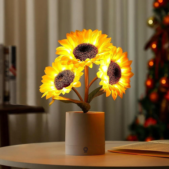 hibeauti Sunflower LED Lamp for Women, Mother's Day Ideal for Bedroom Decor Sunflower Gifts for Mom Grandma Teacher Aunt Girlfriends Coworker Friend Wife Mothers Anniversary Birthday Christmas