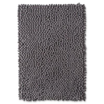 24" x 17" Chunky Chenille Memory Foam Bath Rug Pigeon Gray - Room Essentials™