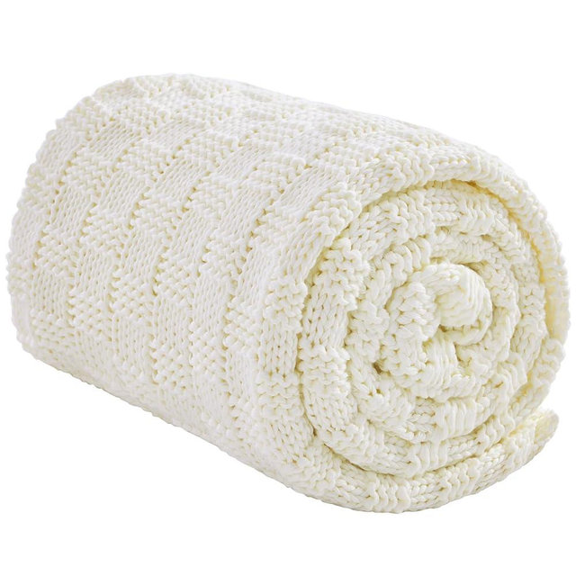 Wellfeel Knitted Weighted Blanket for Adult, No Beads Heavy Blanket 48” x 72'' 12lbs, Breathable Chunky Knit Blanket, Cooling Weighted Blanket for Hot Sleepers, Christmas Home Decor (Ivory White)