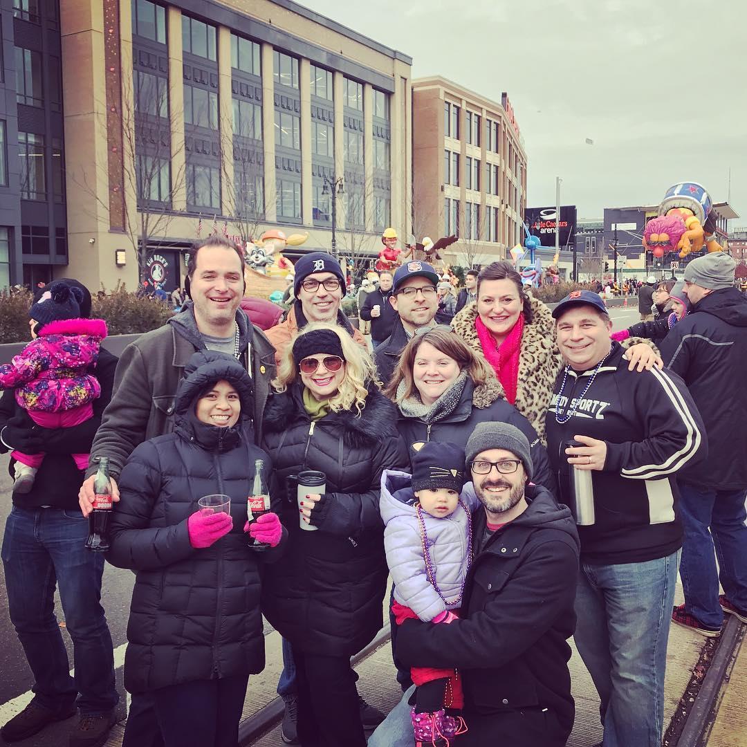 2017 Detroit Thanksgiving Day Parade with mutual friends from Second City daze!