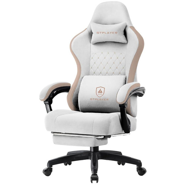 GTPLAYER Gaming Chair, Computer Office Chair with Pocket Spring Cushion, Linkage Armrests and Footrest, High Back Ergonomic Computer Chair with Lumbar Support Task Chair with Footrest