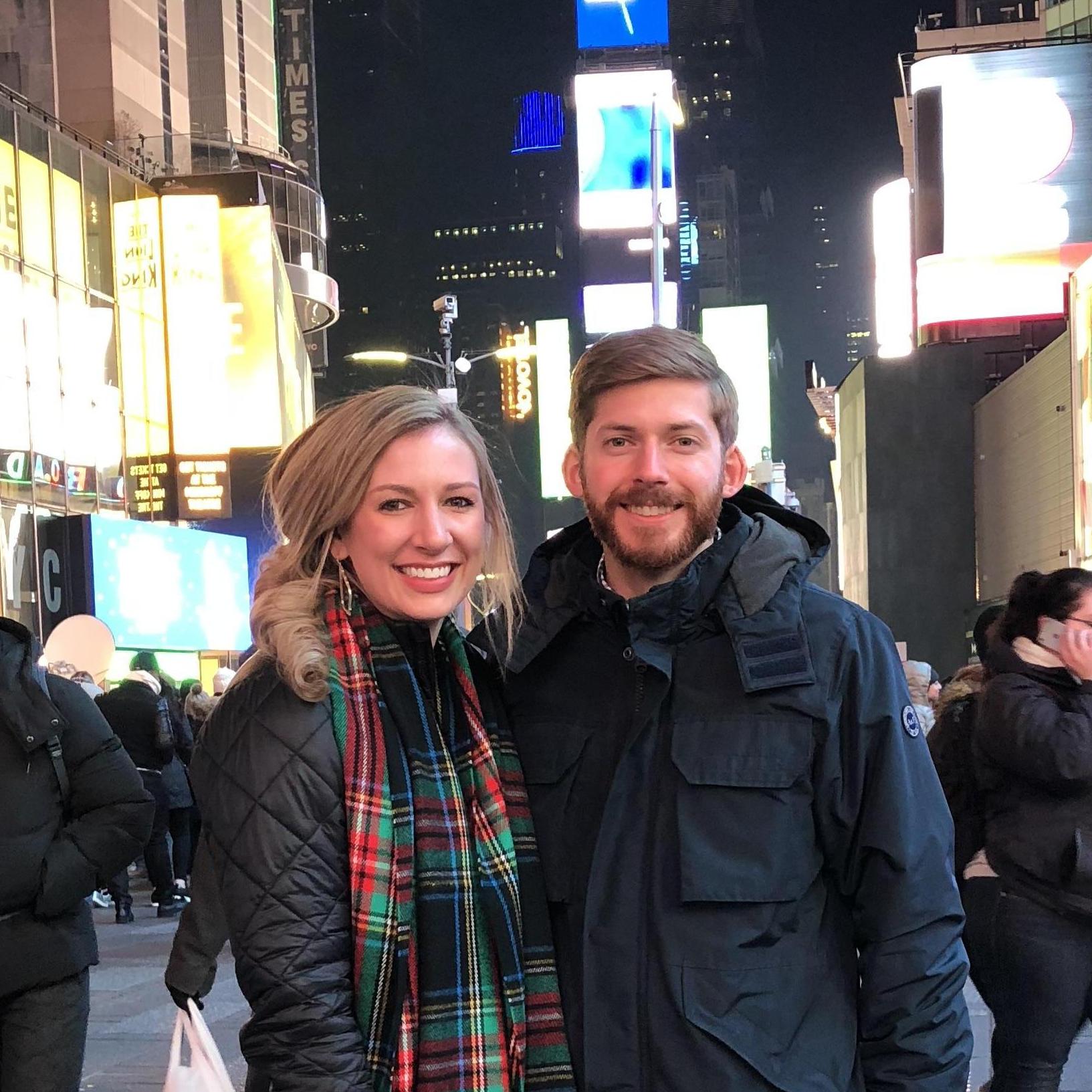 Time Square in New York City. December 2018