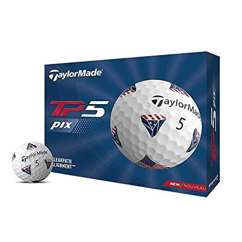 TaylorMade TP5 & TP5x Golf Balls (White, Yellow, Pix)