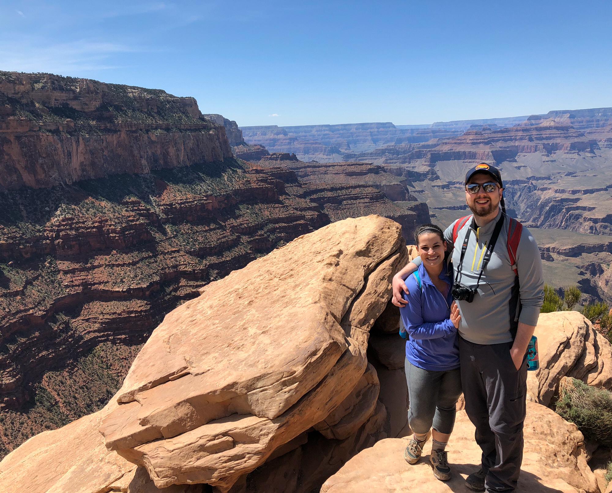 Hiking down into the Grand Canyon