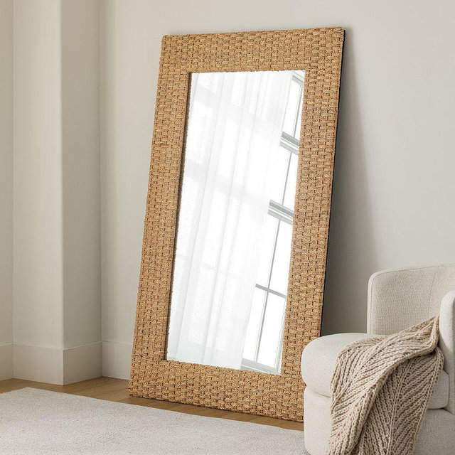 Capitola Wide Woven Floor Mirror, 36" x 62"