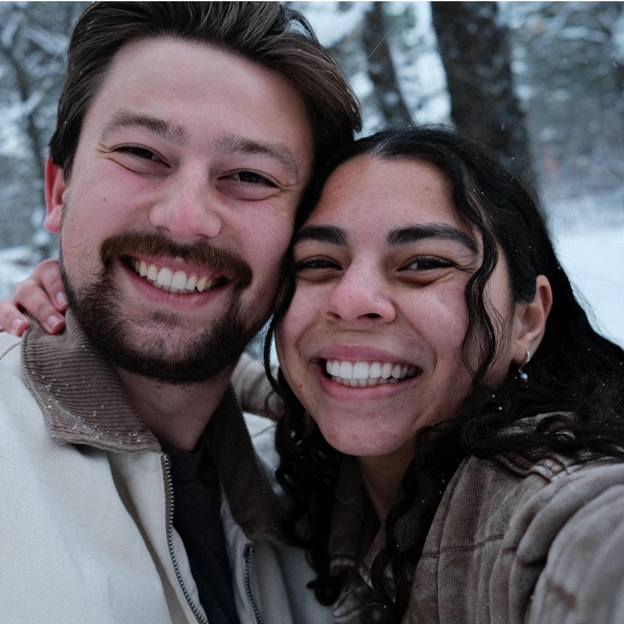 Our first time seeing snow together! March 2024.