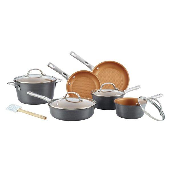 Ayesha Curry Home Collection 11 Piece Hard-Anodized Aluminum Non Stick Cookware Set