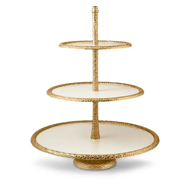 Julia Knight® Florentine Gold 3-Tier Server in Snow