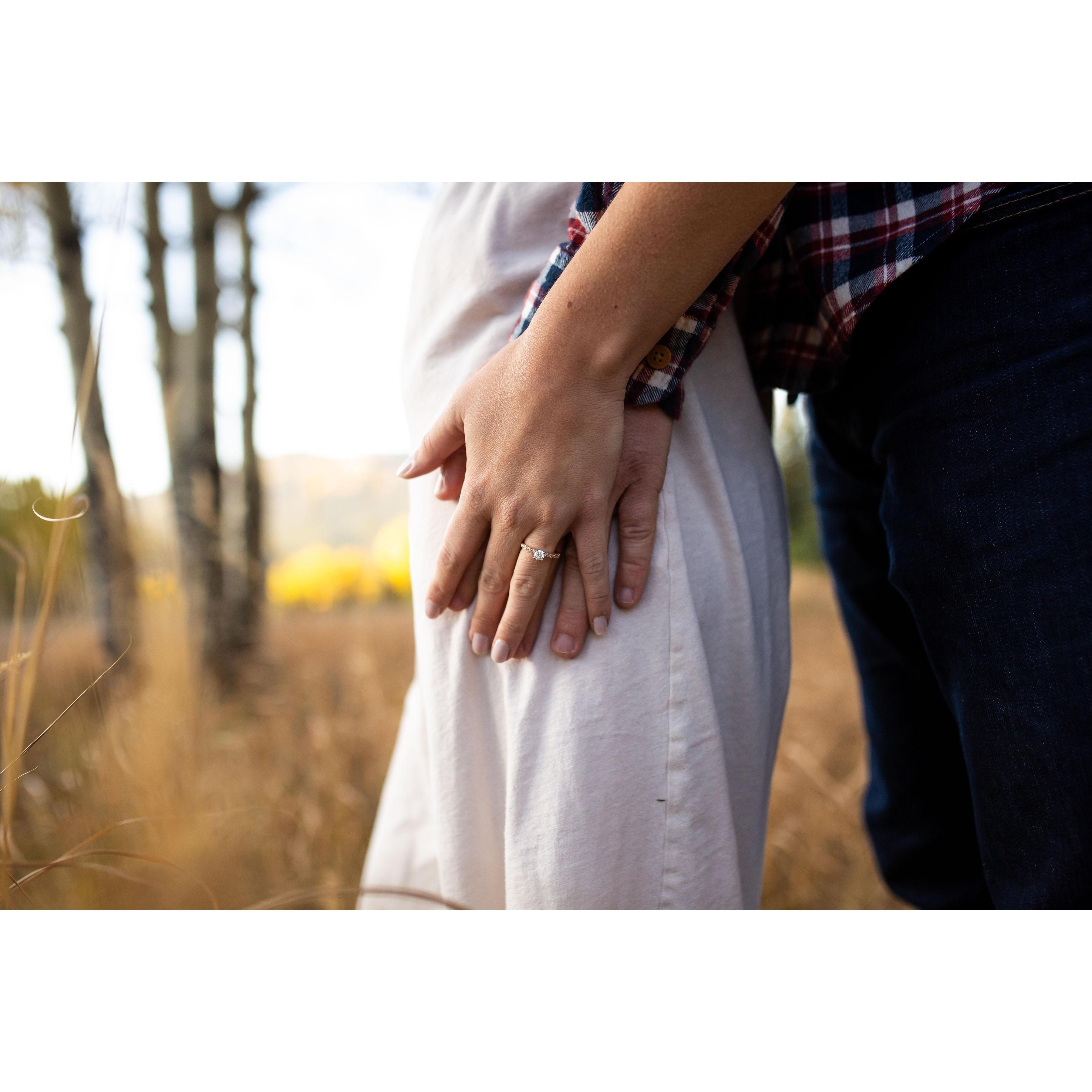 Lucas proposed while camping in the middle of nowhere. Lauren was 98% sure it was going to happen. It was absolutely perfect.