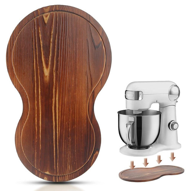 Mixer Slider Compatible with Cuisinart stand mixer 5.5 QT Mixing Bowl, Pine Wood for Cuisinart SM-50 Appliance Slider, Mixer Slider Mat for Cuisinart Mixer Attachments Slider for Kitchen Appliances