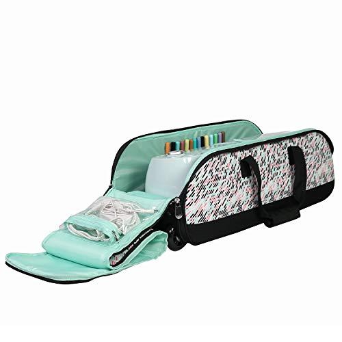 Everything Mary EVM12736-1 Rolling Craft Tote for Cricut, Brother, Silhouette Machine Storage Bag for Air, Maker, Explore, Cameo-Travel Carry Case for Vinyl & Accessories, Pill Print