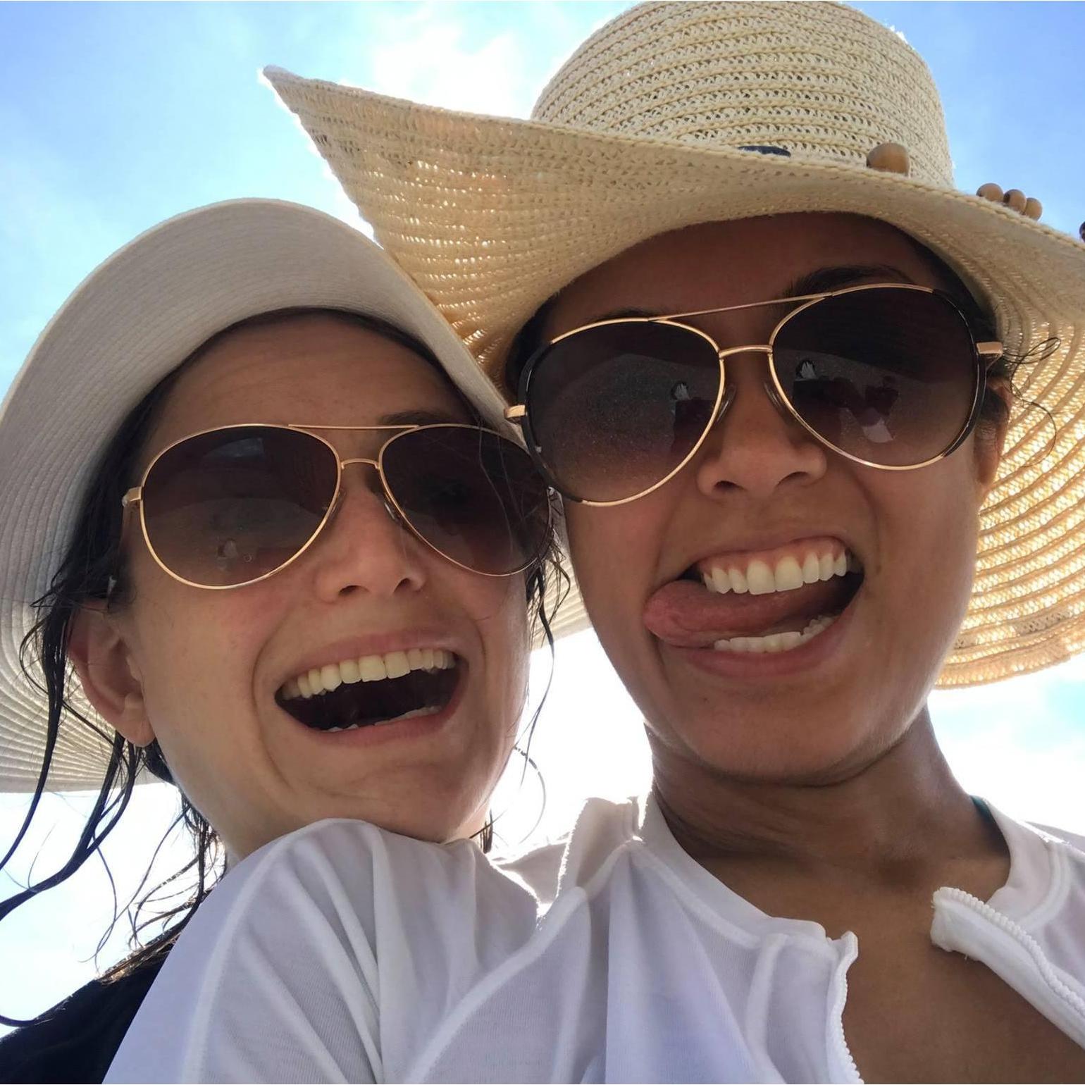 Goofing around on a disappearing whale fin shaped peninsula off of Uvita, Costa Rica.