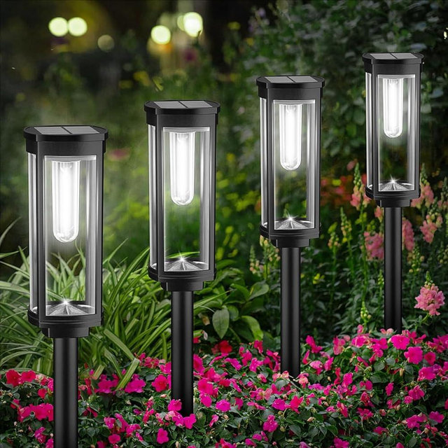 BITPOTT Bright Solar Pathway Lights Outdoor, 8 Pack Solar Garden Lights for Outside Waterproof, Outdoor Solar Lights for Yard Garden Lawn Walkway Driveway Landscape Lighting