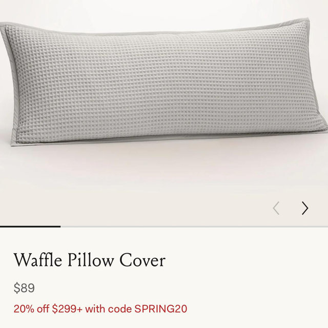 Waffle Pillow Cover - Color: Pewter