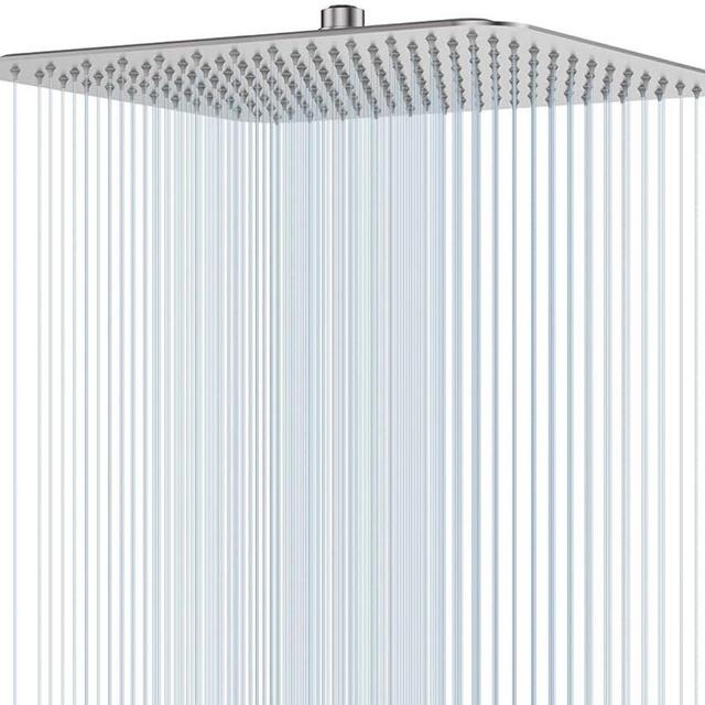 SR SUN RISE 16 Inch Extra Large Rain Shower Head Brushed Nickel 304 Stainless Steel High Pressure Rainfall Showerhead Ultra Thin Water Saving