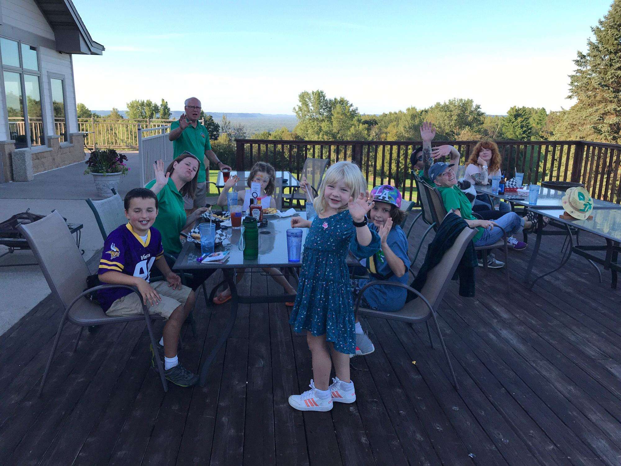 This is some Abbotts relaxing after the Abbott Open annual golf tournament in Wabasha.