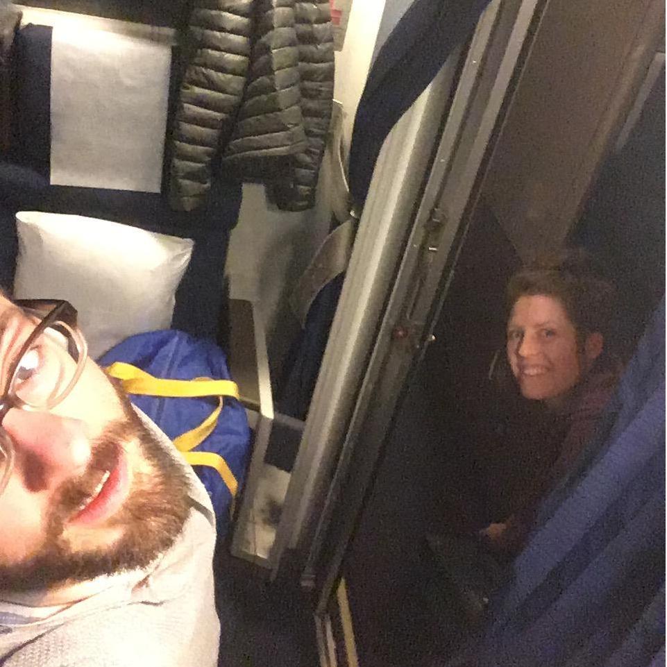 An Amtrak couple.