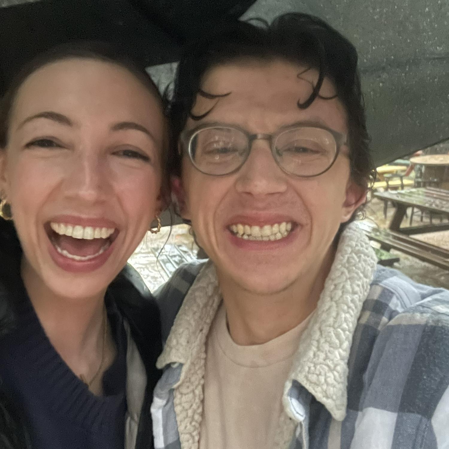 our first date in the rain!!