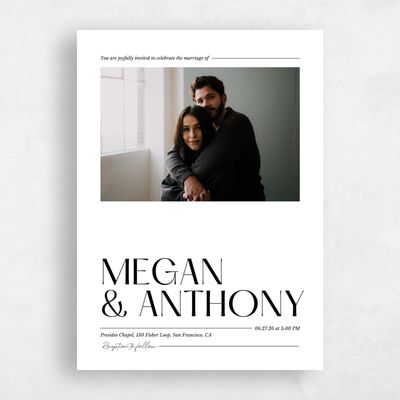 White Elegant Wedding Invitation - Vitoria Photo