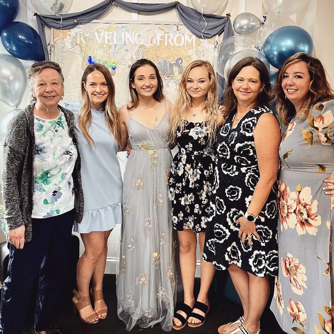Left to Right: My mom, Erica (Sister), Rachel (Bridesmaid & niece), Kayla (Niece & part of wedding party), Kimmy (Sister) & myself.