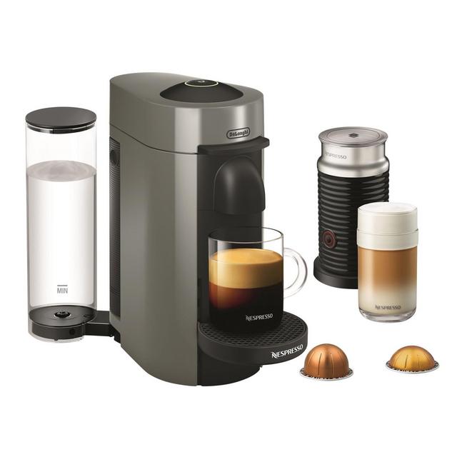 Nespresso Vertuo Plus Coffee and Espresso Machine by De'Longhi with Aeroccino, Gray