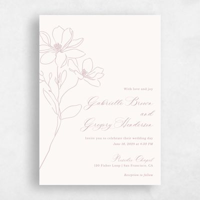 Beige Wedding Invitation - Magnolia Classic
