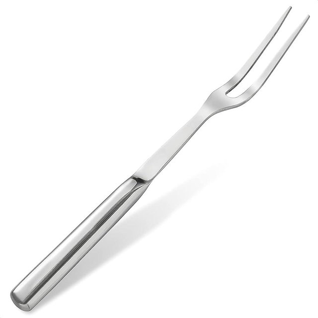 Two Pronged Stainless Steel Fork - 11" Serving Fork Large for Meat Carving Fork Heavy Duty Two Prong Fork Tines Meat Fork - Big Forks for Cooking Fork 2 Prong