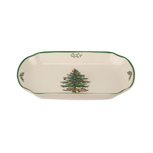 Spode Christmas Tree Rectangular Scalloped Tray