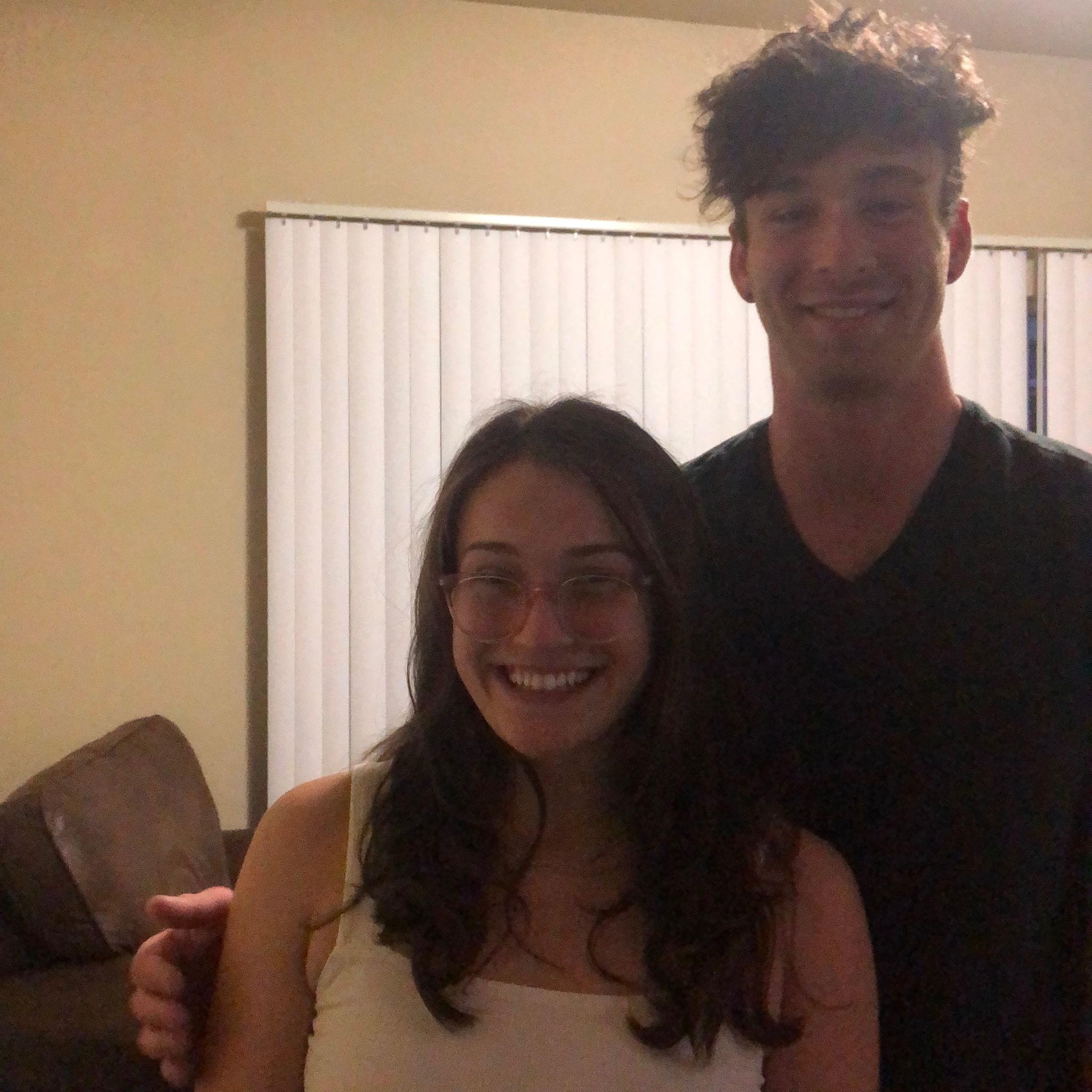 First ever picture, this was being texted to my dad (Emma) so Raven did not want to put his hand on my arm 😂😂