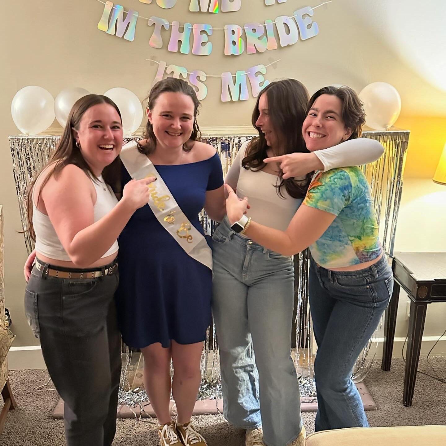 Gabi with sisters Jessica and Ilana and cousin Lucy at her bachelorette party in Detroit.