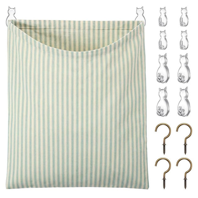 Ribbonlic Reusable Rag Cloth & Dish Towel Holder Natural Cotton Vintage Bag for Kitchen, Laundry Room, Bathroom Storage