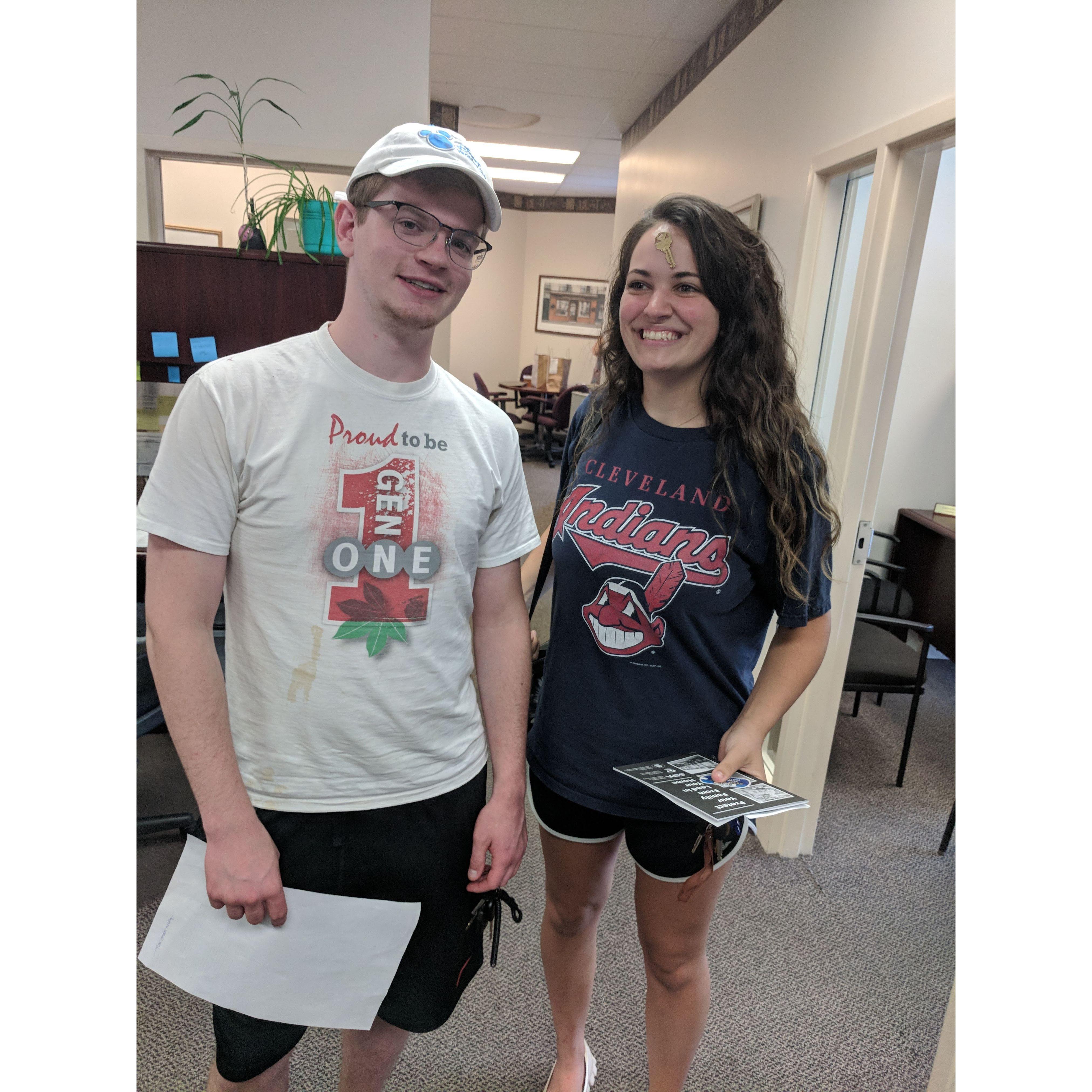 Mary and Drew get the keys to their first rental townhome together, in Hershey, PA