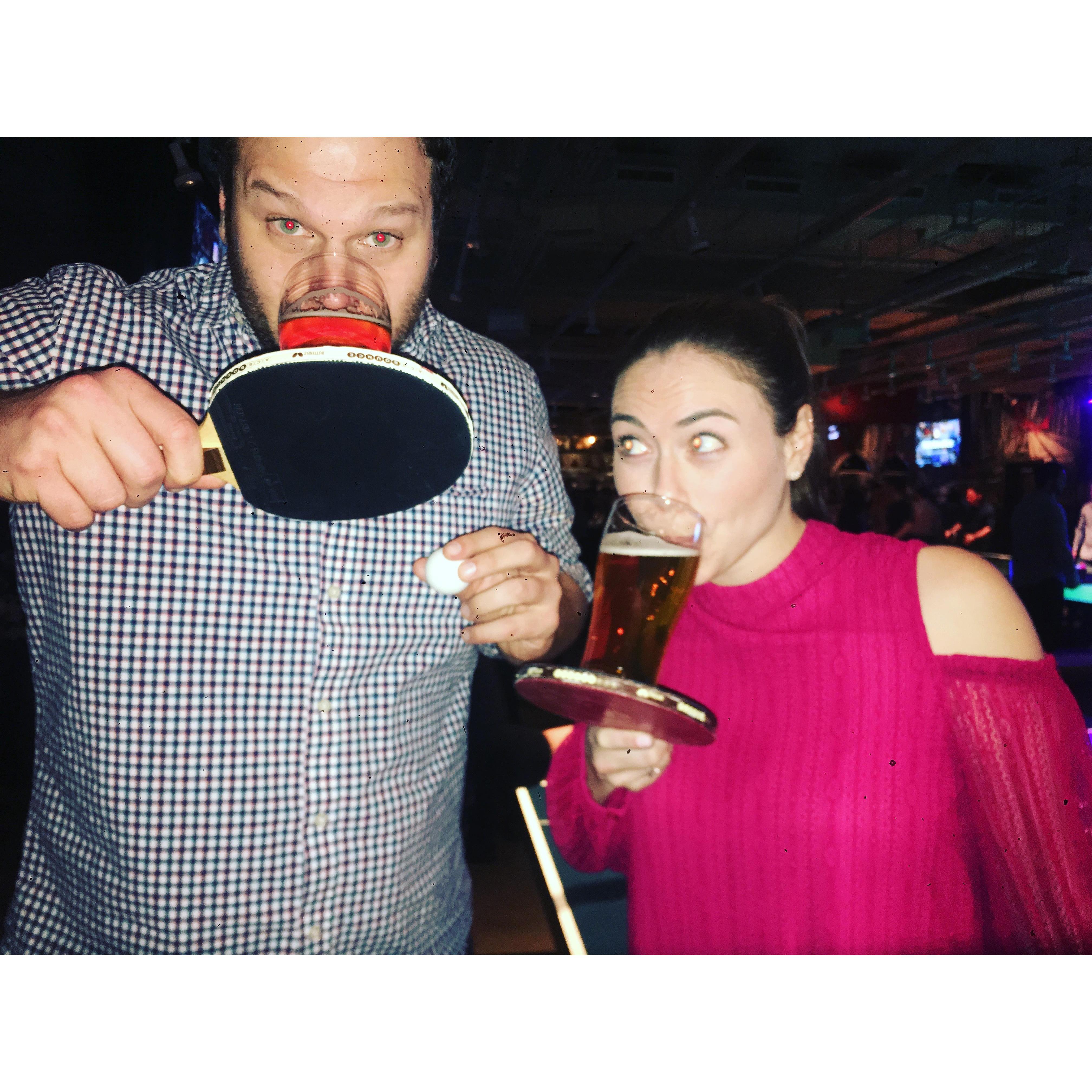A new type of beer pong?