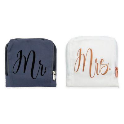 Miamica® "Mr." and "Mrs." 2-Piece Travel Laundry Bags in White