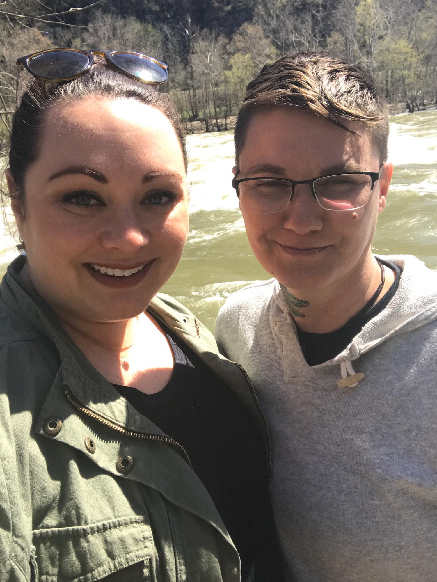 Our "1 month" dating anniversary at Sandstone Falls!