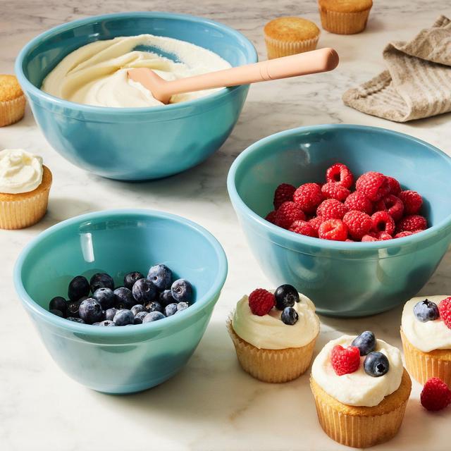 Mosser 3-Piece Colored Glass Mixing Bowl Set